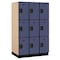 Salsbury Industries Wardrobe Locker, 45" W, 24" D, 76" H, (3) Wide, (9) Openings, Blue 23364BLU - alternate 1